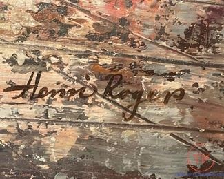 Original Oil on Canvas Street Scene by HENRI ROGERS