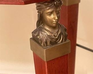 Wood Side Table with Figural Accents