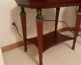 Wood Side Table with Figural Accents