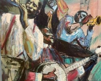 Original Oil on Canvas - New Orleans Jazz by TOM LANE