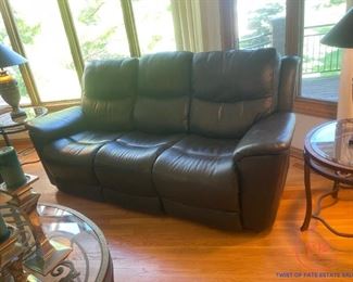 FLEXSTEEL Leather Powered Sofa