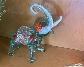 Murano Style Glass Elephant
