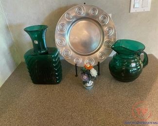 BLENKO Glass Vase and Pitcher