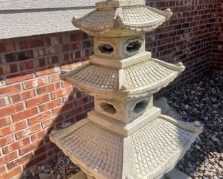 LARGE 5’ Tiered Concrete Pagoda Lantern