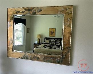 Large Signed LaBarge Eglomise Mirror