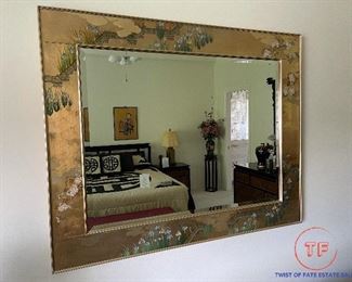 Large Signed LaBarge Eglomise Mirror