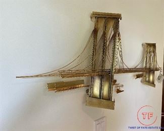 "Over The River" BROOKLYN BRIDGE Metal Wall Art Sculpture by C JERE