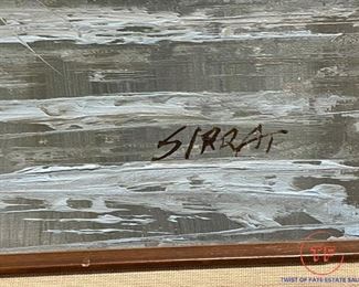 Original Oil on Canvas Harbor Scene by SIRRAT