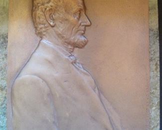 Lincoln Bronze Plaque by Victor David Brenner. (American 1871-1924). 