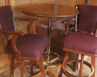 High Top Table with 4 Mikhail Darafeev Bar Stools.