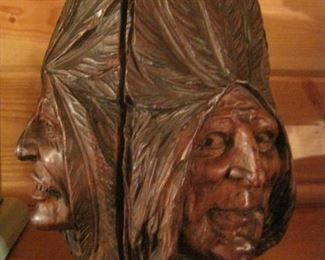 Carved 4 face Humidor.