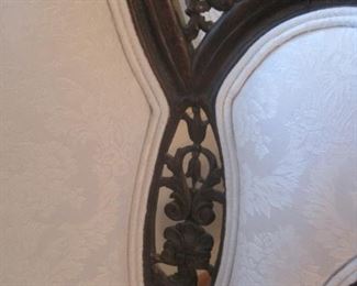 Vintage French Style Carved Wing Back Armchair.