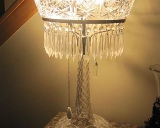 1 of 3 Cut Crystal Dome Topped Table Lamp.