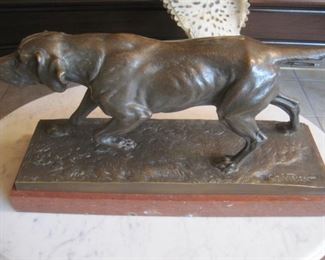 A very large Charles Virion Bronze Pointer. French, 1865-1946.