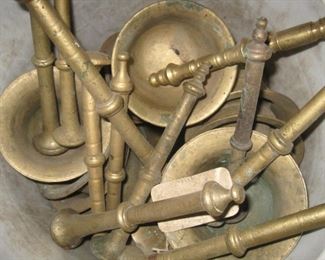 Dozens of brass Mortar & Pestles.