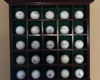 Misc golf balls and display