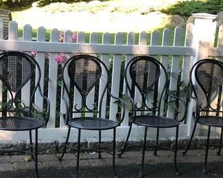 Wrought iron parlor chairs (4)