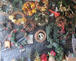 Large Assortment of Wreaths