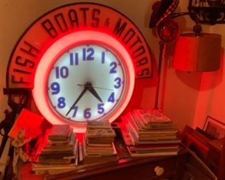 Large Original 1930s/40s Advertising Neon Clock