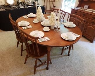 Spraque & Carleton Hard Rock Maple Dining Table w/ 6 Chairs 
