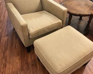 Modern Upholstered Chair w/Matching Ottoman