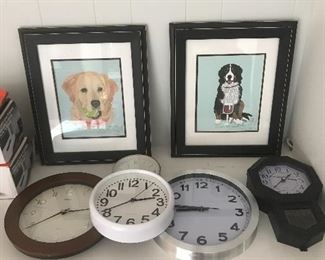 Framed Dog Paintings                                                                           Battery Operated Wall Clocks