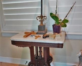 Marble-topped table