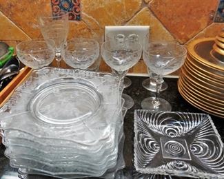 Etched dinnerware