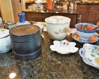 Vintage Russian tobacco jar and other collectibles