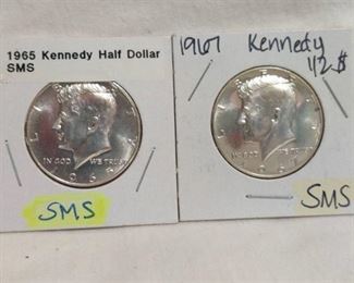 1965 and 1967 SMS Kennedy Half Dollars
