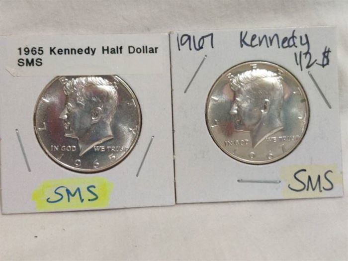 1965 and 1967 SMS Kennedy Half Dollars