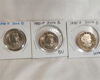1980, 1981 Susan B Anthony $1 coins- (DCAM included)
