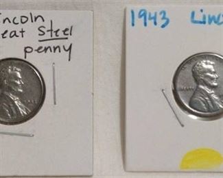 Two 1943 Lincoln Steel Pennies