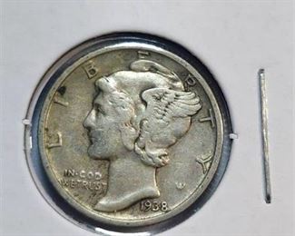 1938 and 1938 S Silver Mercury Dimes