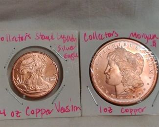 Collectors copper version Morgan and Walking Liberty