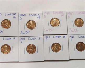 1960 and 1961 Lincoln Pennies