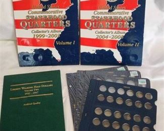 Statehood Quarter Books/Walking Liberty Half Dollar Book/Lincoln Penny Holder pages
