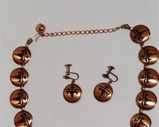 Vintage Copper Colored Bracelet/Earrings
