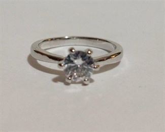 Sterling Silver AA Zircon Gemstone Ring Size 5