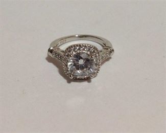 Sterling Silver AA Zircon Gemstone Ring Size 5