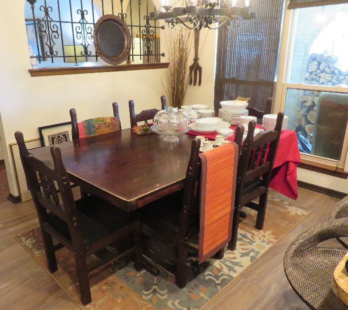 Rustic dining table and chairs