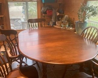 Dining room table Conantball furniture makers. Chairs are from Gardner, Mass
