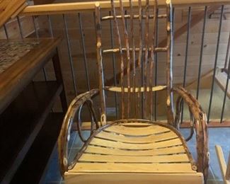 Log Rocking Chair made in Traverse City Michigan.