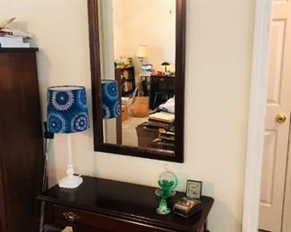 Foyer table and mirror