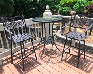 Decorative iron bistro set reminiscent of Game of Thrones (sorry, I'm a big fan)