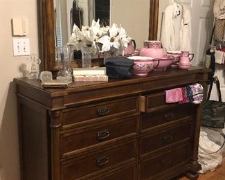 Large and well-made double dresser from the Elway Collection by Bassett. Mirror comes with the dresser. 