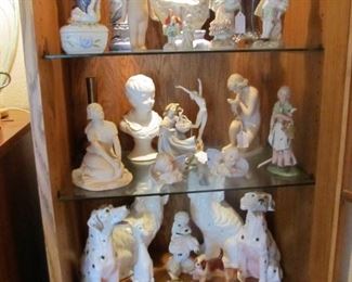 Porcelain figurines, Wallendorf, Lefton, & more lovely pieces.
