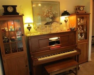 Weber player piano - comes with a collection of music rolls!