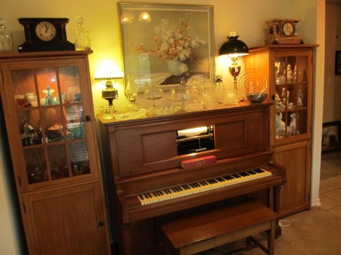 Weber player piano - comes with a collection of music rolls!