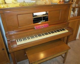 Weber player piano - comes with a collection of music rolls!